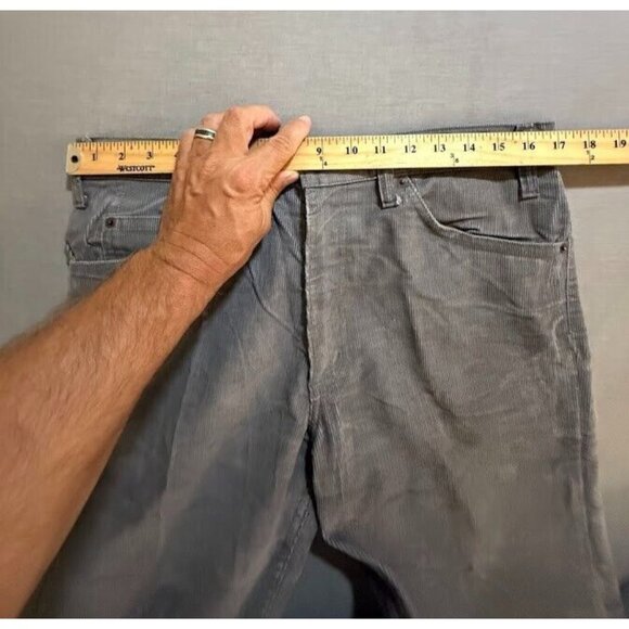 Levi Strauss & CO. 517 1555 Corduroy Jeans Mens 34 Gray Pocketed Men 34X28 USA - Picture 6 of 11